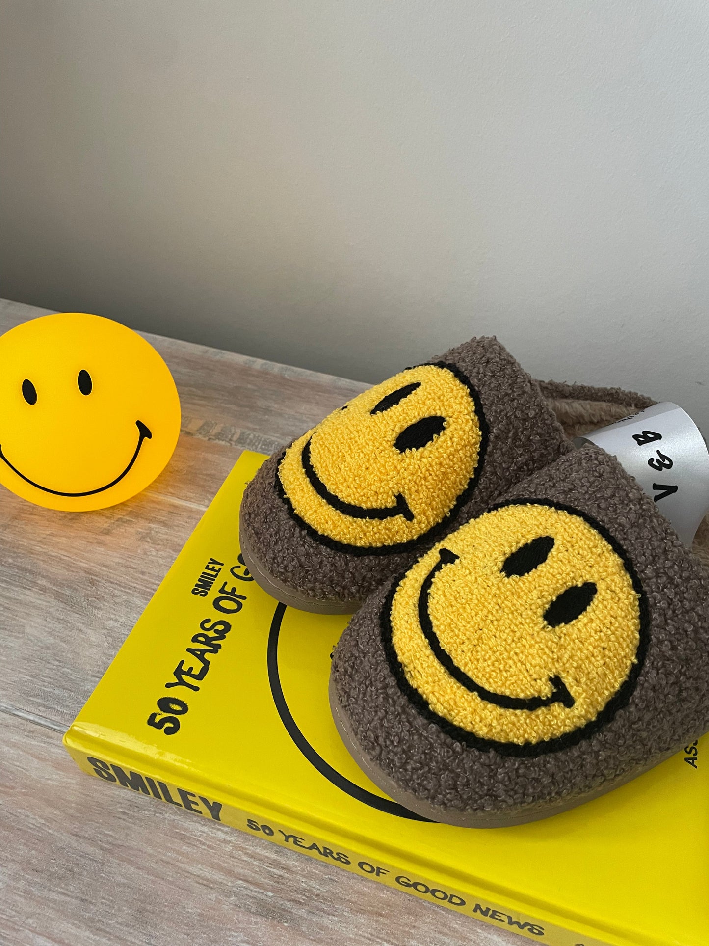 Brown Smiley Slipper