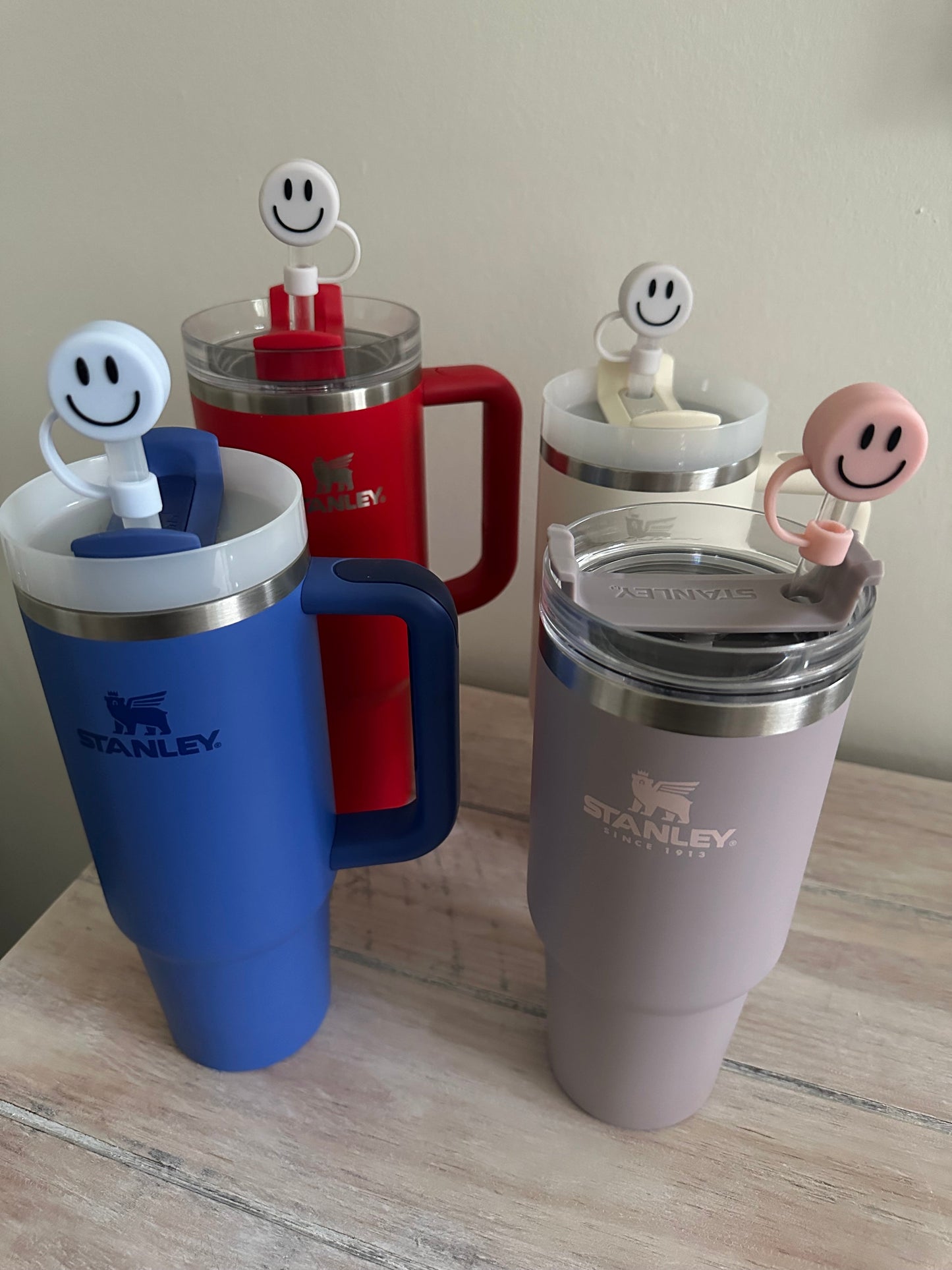 Smiley face Straw Toppers