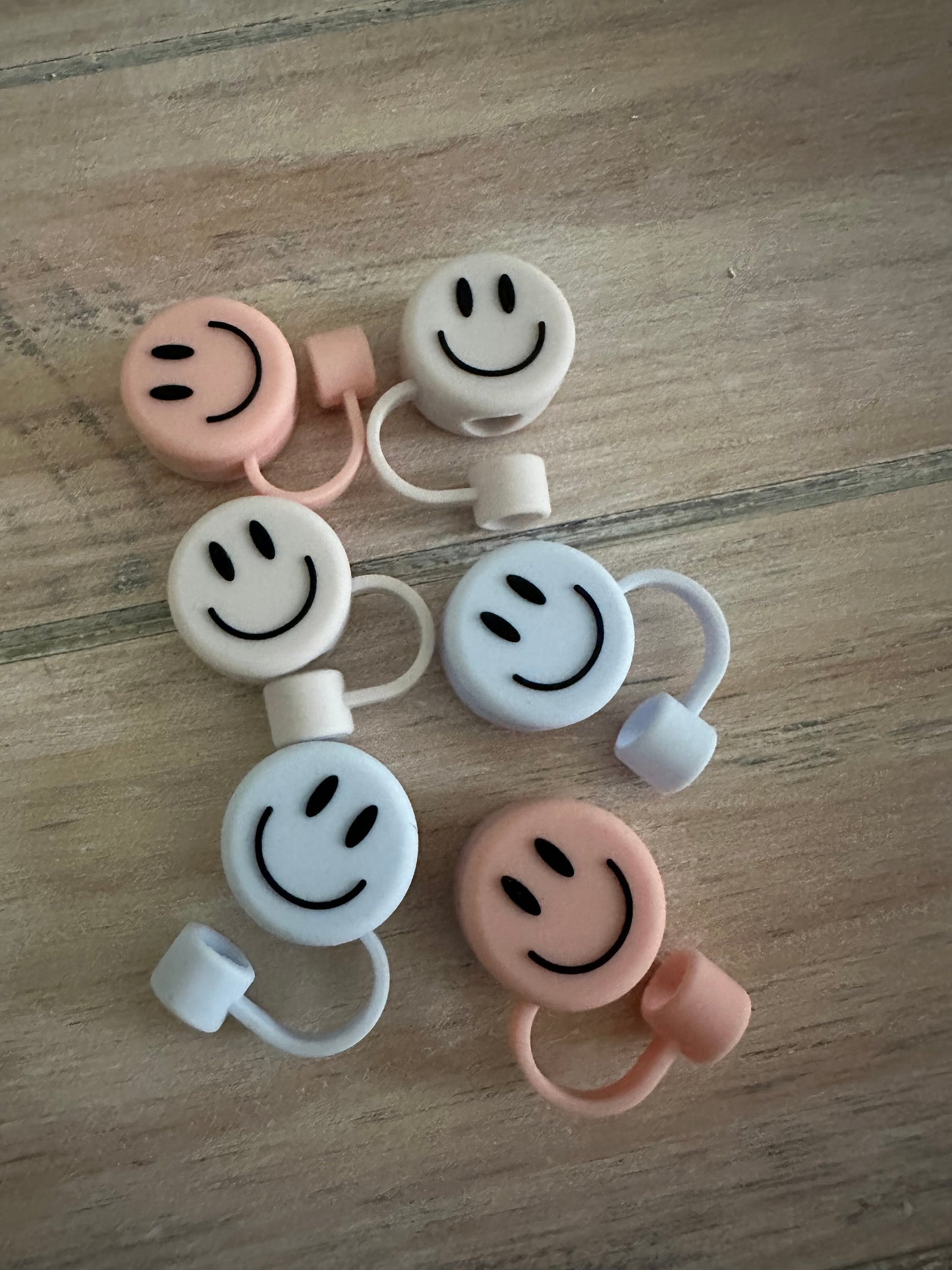 Smiley face Straw Toppers