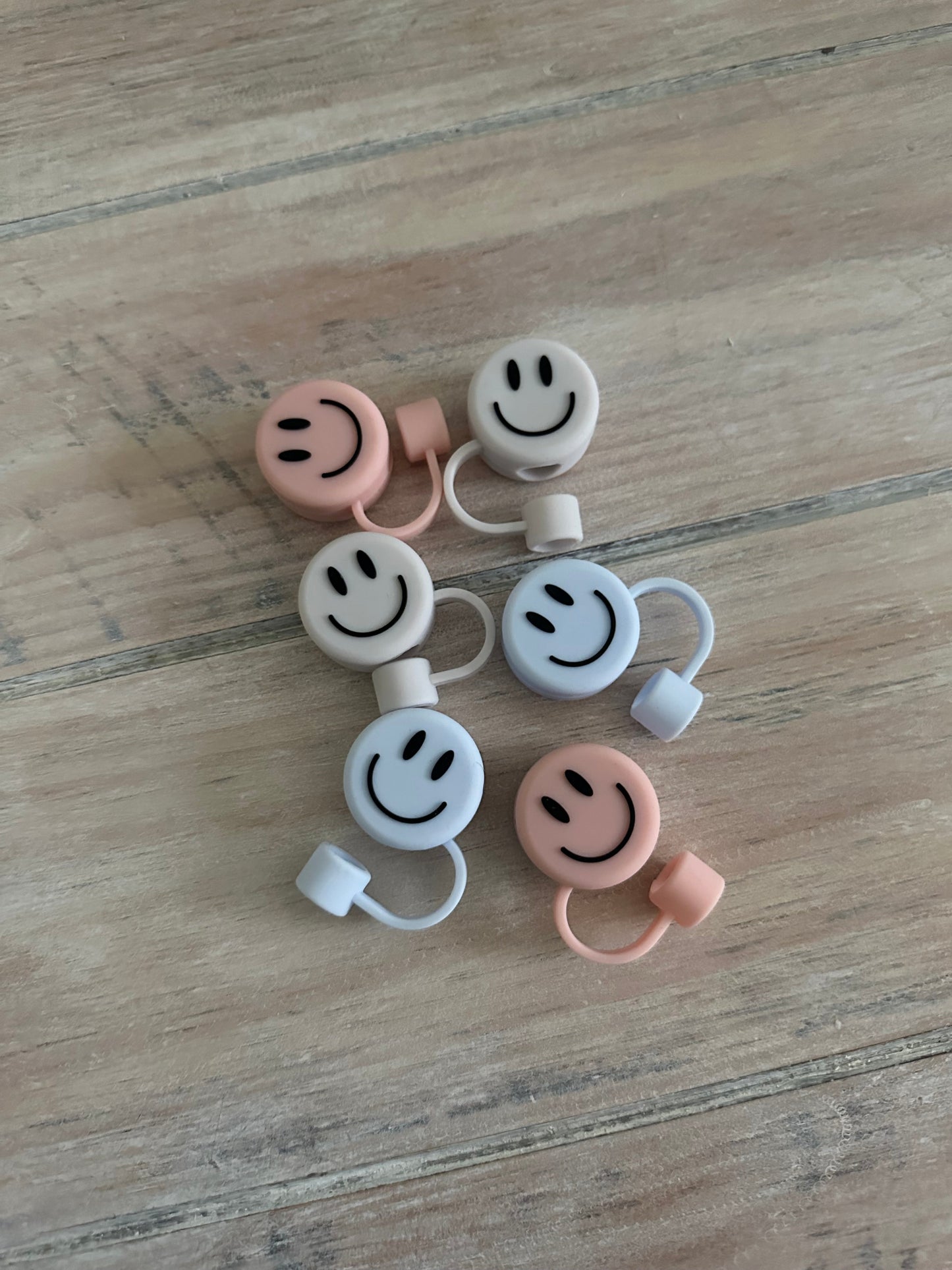 Smiley face Straw Toppers