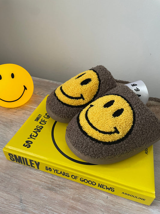 Brown Smiley Slipper