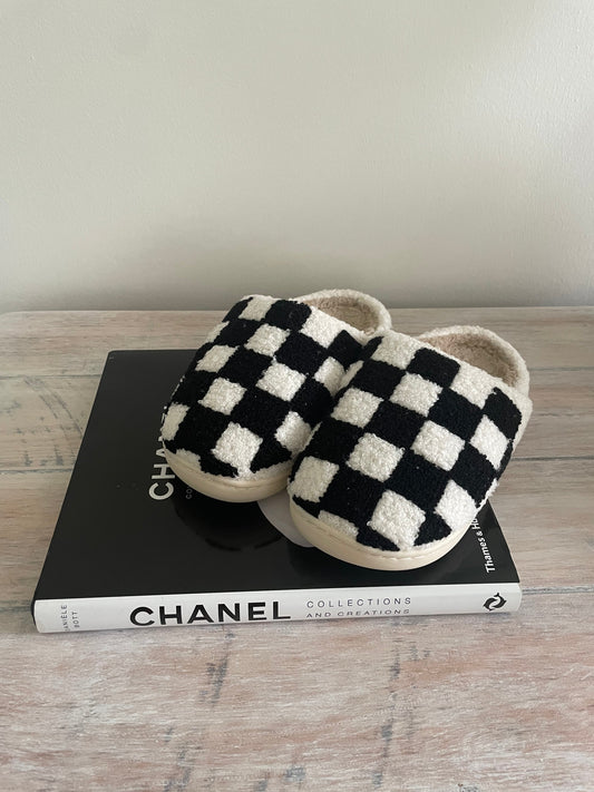 BLK Checkered Slippers