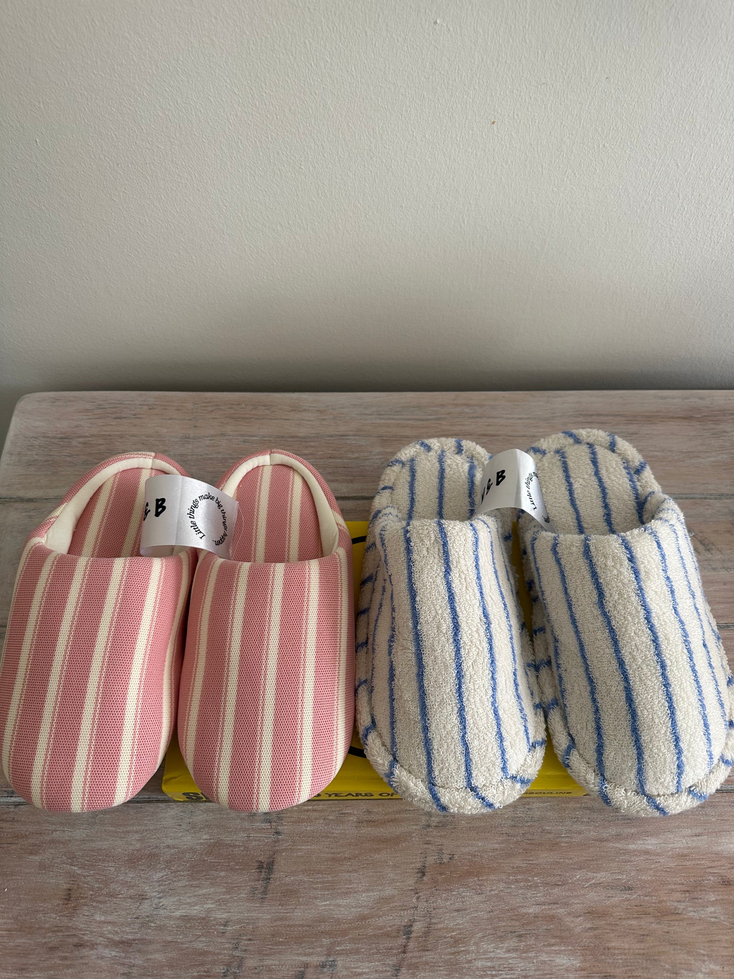 Stripe Towelling Slippers