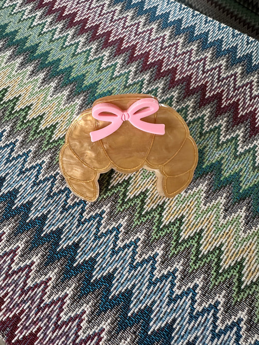 Croissant Bow Claw Clip