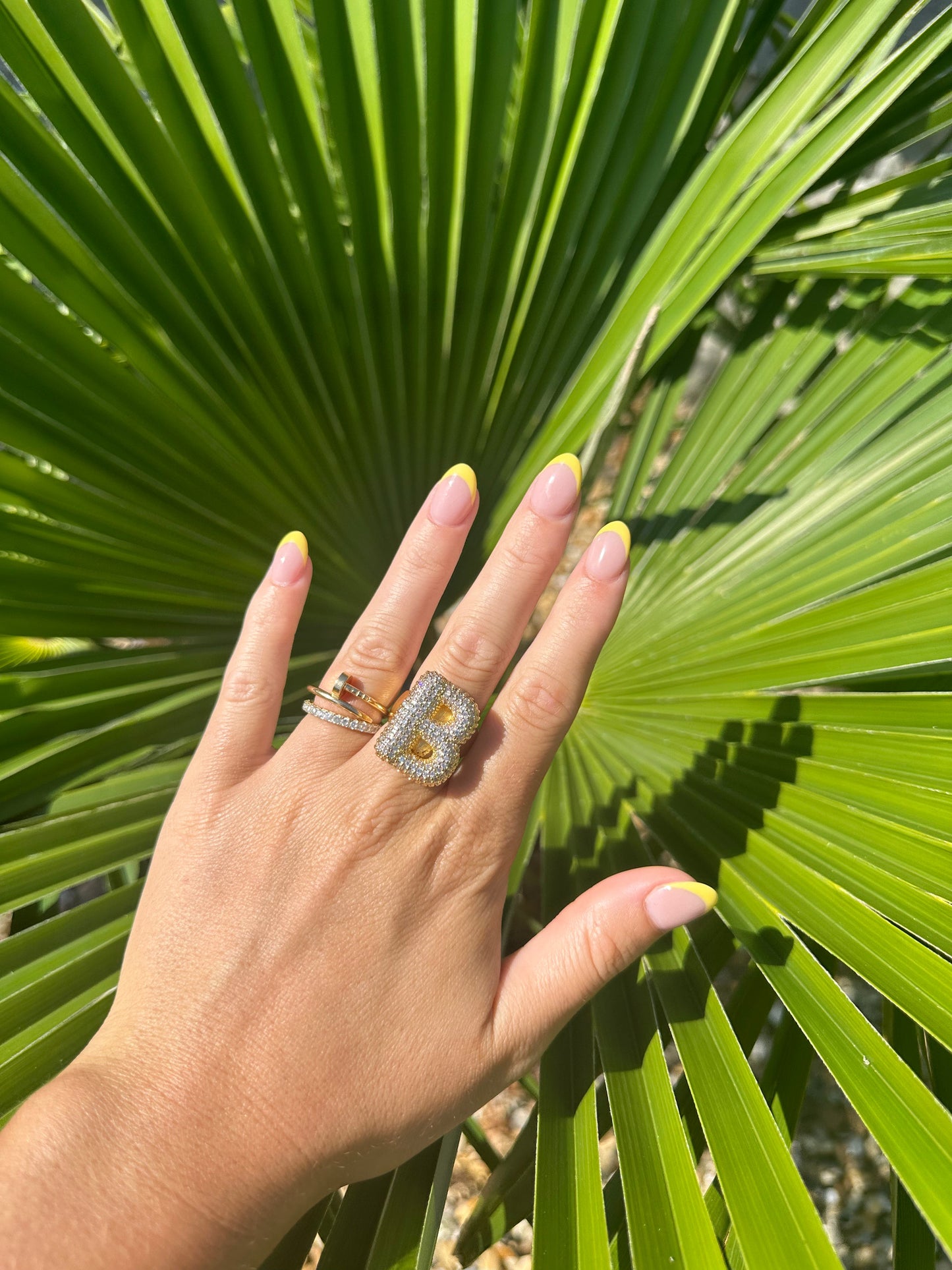 Iced Jumbo Letter Ring