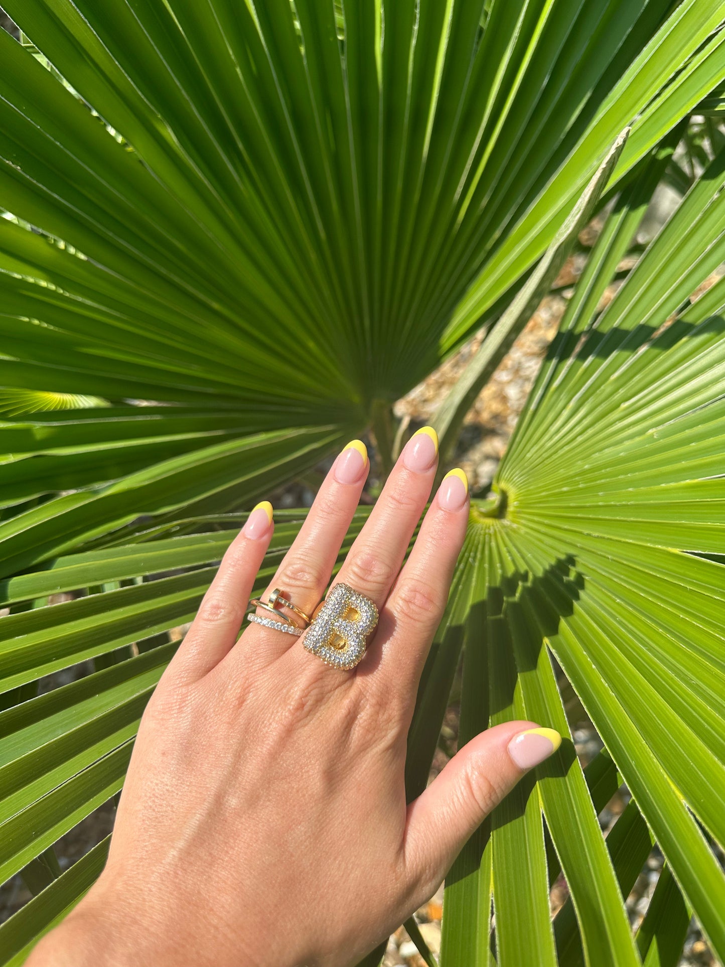 Iced Jumbo Letter Ring