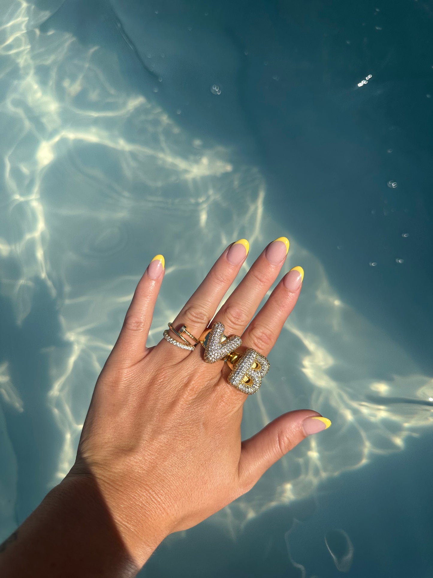 Iced Jumbo Letter Ring