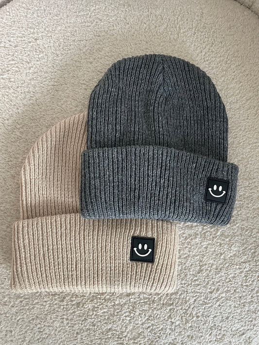 Knitted Smiley Beanie