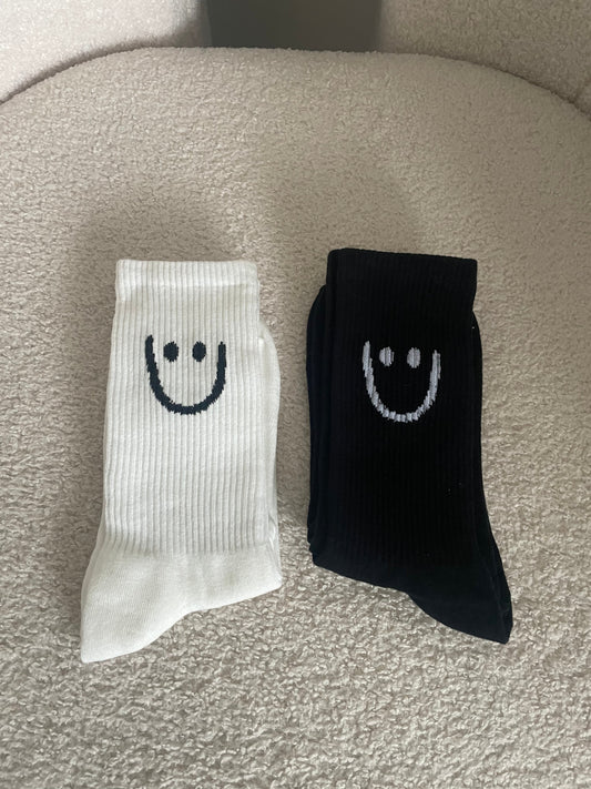 Ribbed Smiley Socks