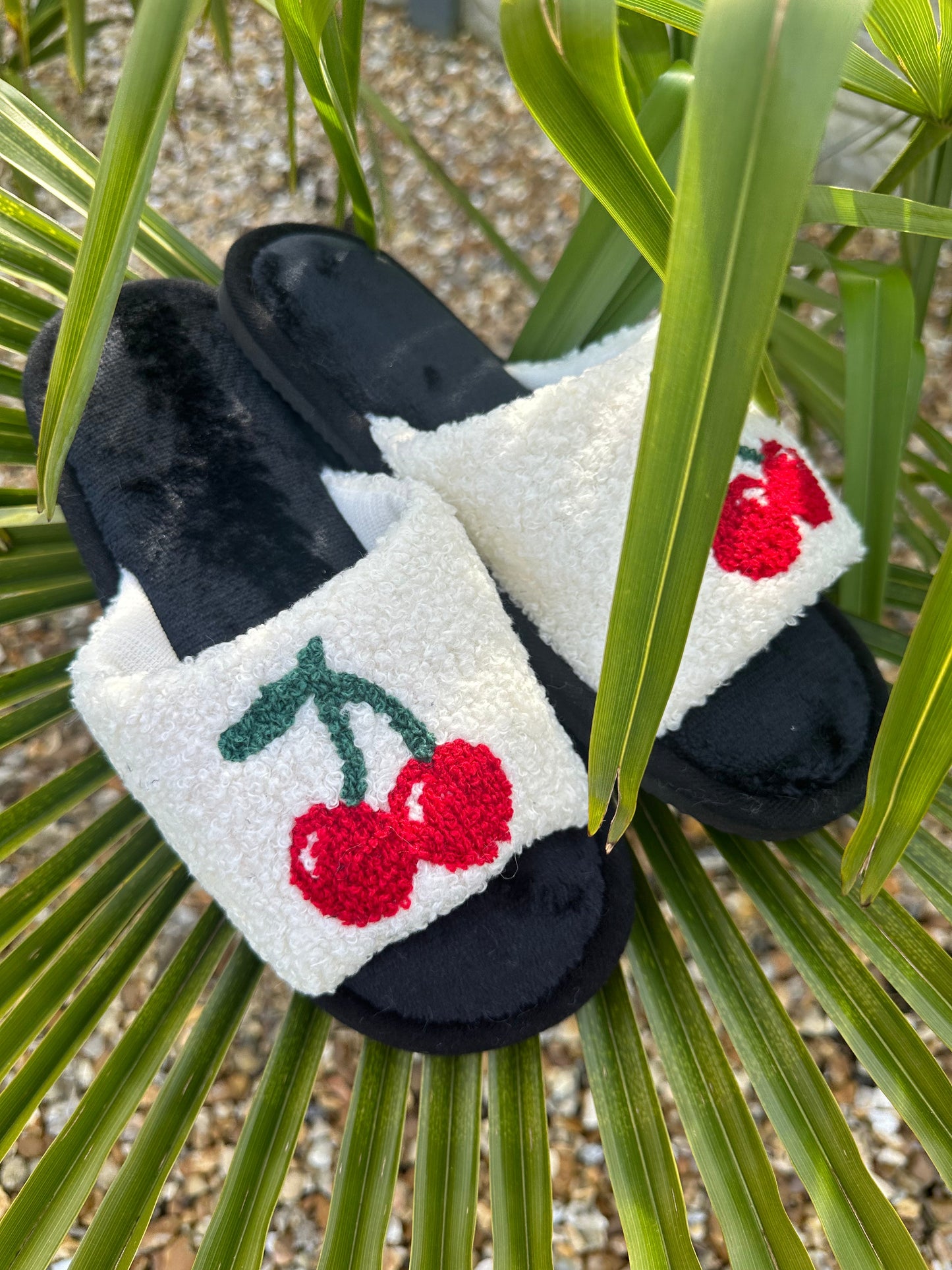 Cherry Open Toe Slippers