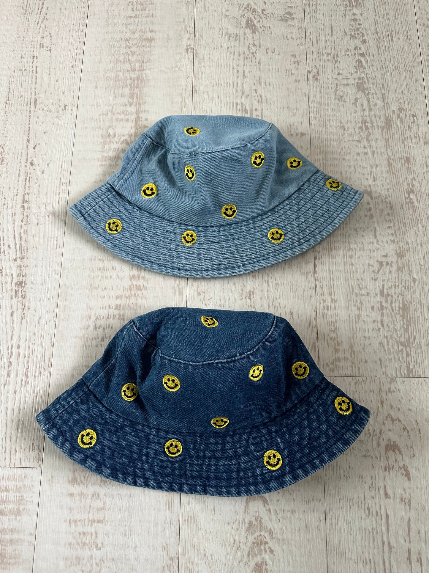 Smiley Denim Bucket Hat