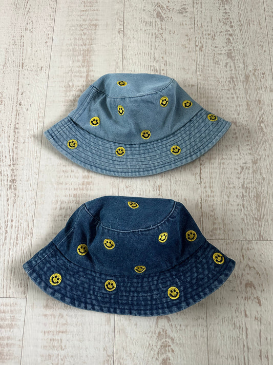 Smiley Denim Bucket Hat